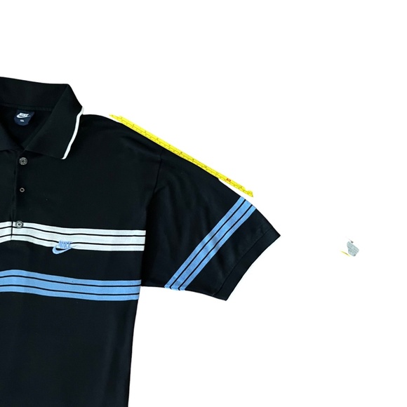 Vtg 90s Nike Embroidered Swoosh Color Block Stripe Polo Mesh Collared Shirt XXL - Picture 7 of 8